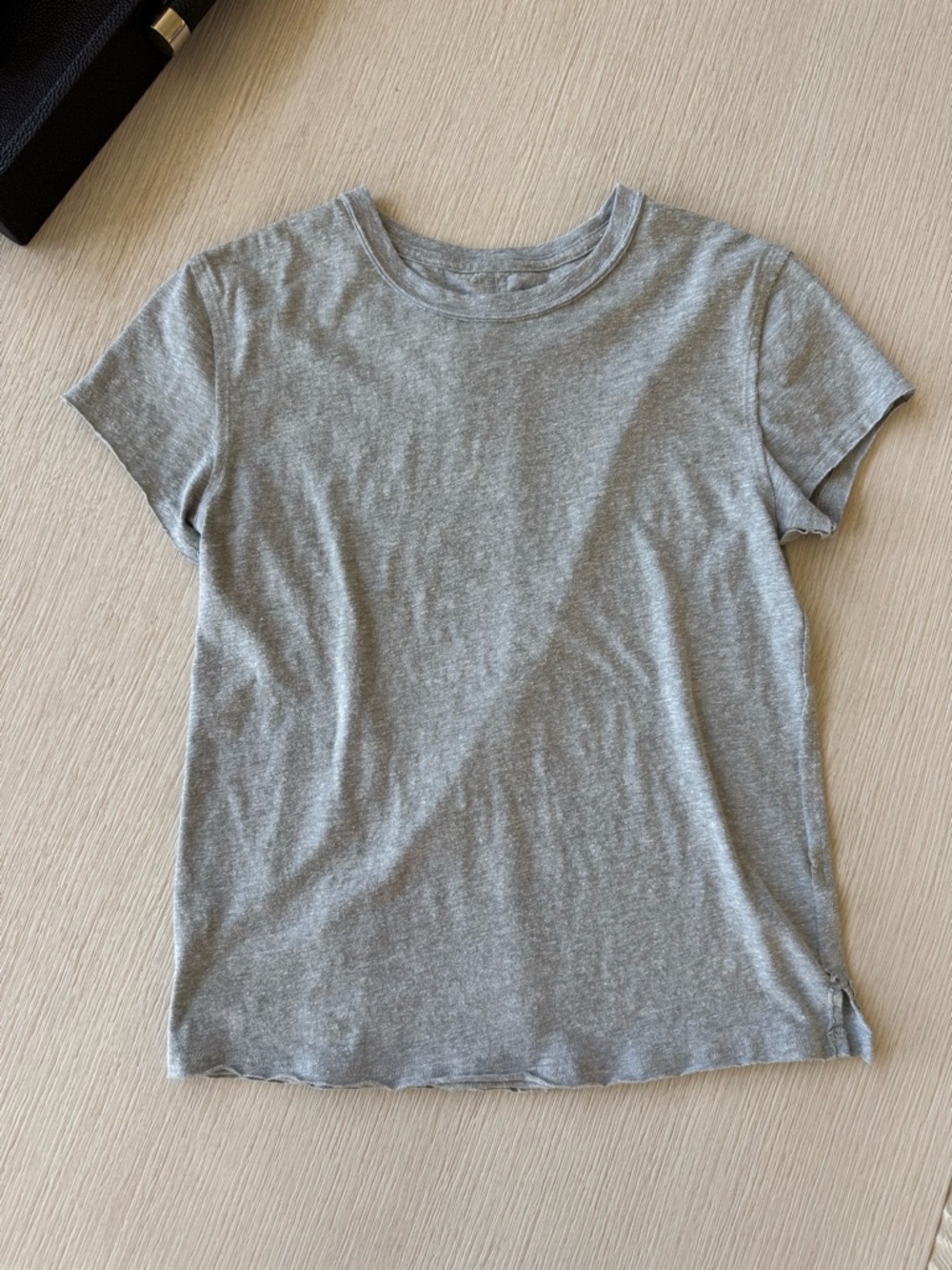 We the Free Raw Hem Grey Crewneck Tee